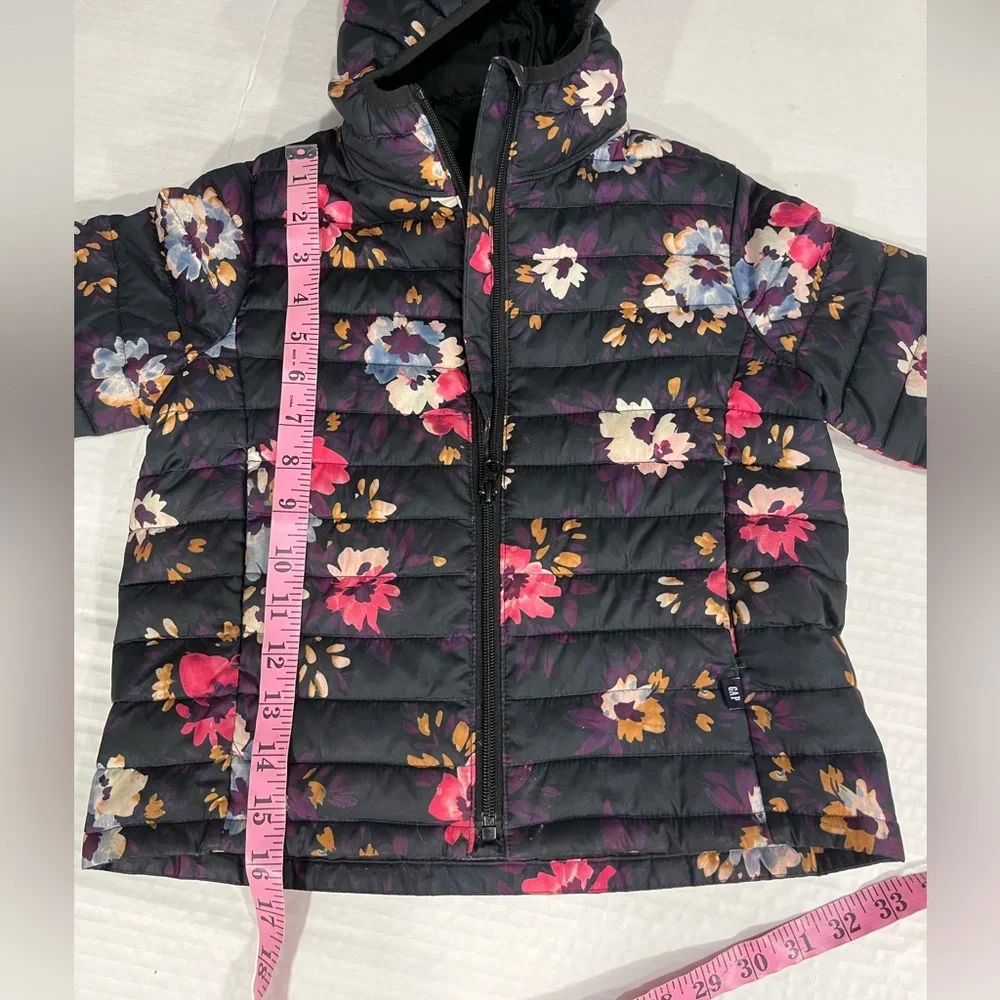 GAP GIRLS FLORAL COLD CONTROL PUFFY WATER RESISTANT COAT